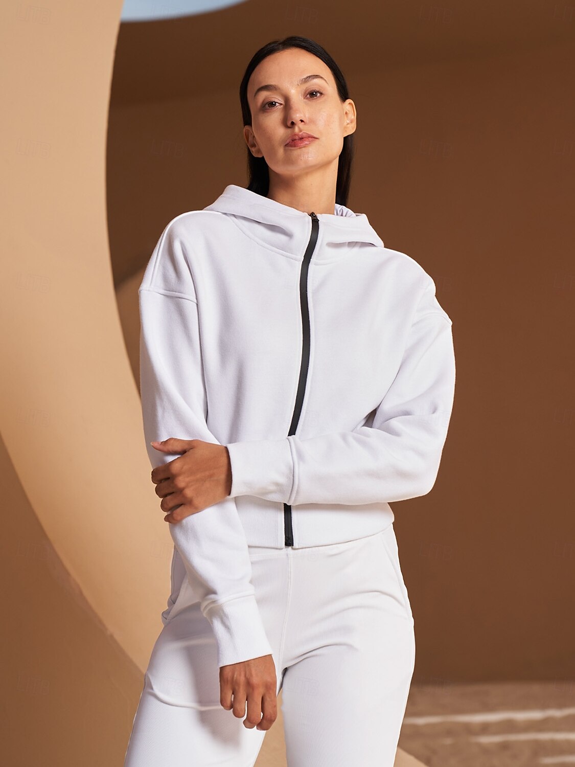 More Than Basic Tennis Fleece Cropped Hood Jacket