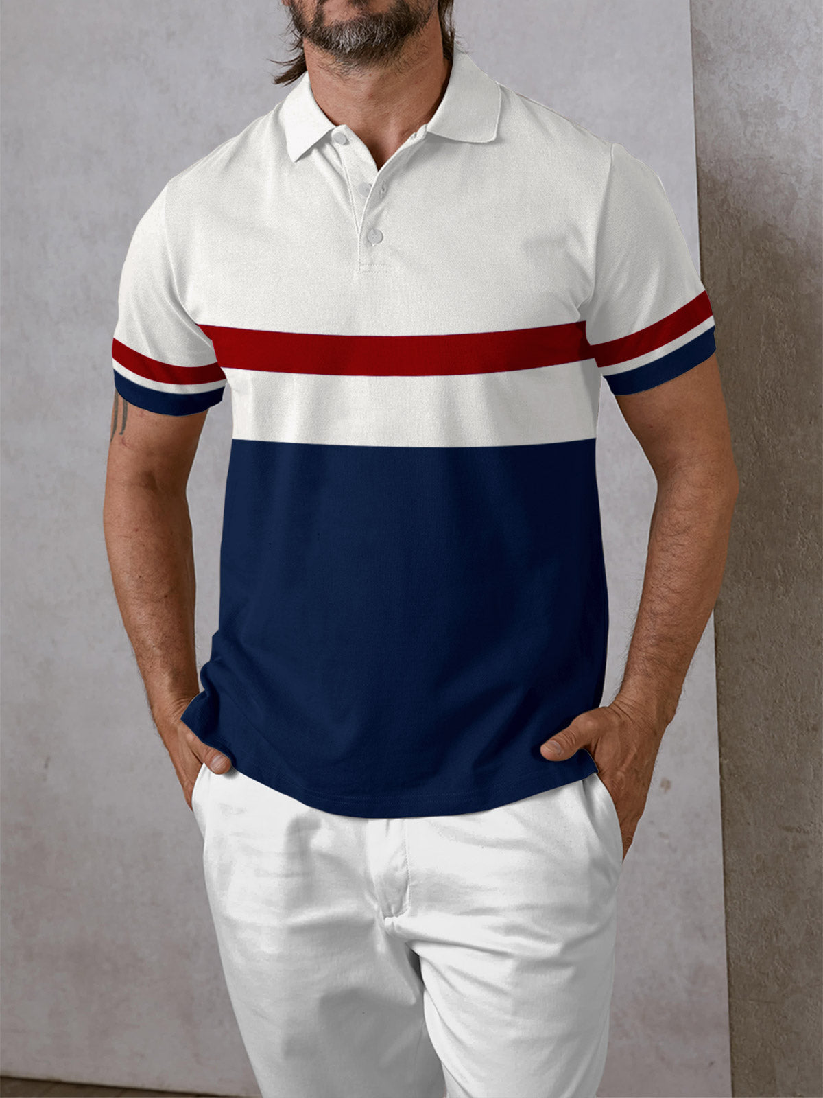 Playful Nautical Men's Polo Top UPF50+