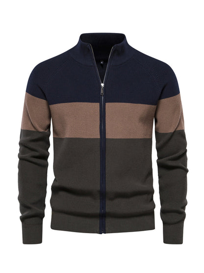 More Than Basic Men's Golf Knit Full Zip Cardigan