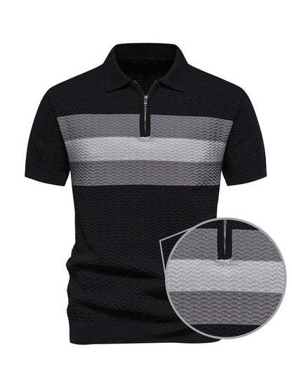 More Than Basic Men's Knit Golf Shirt Quarterzip