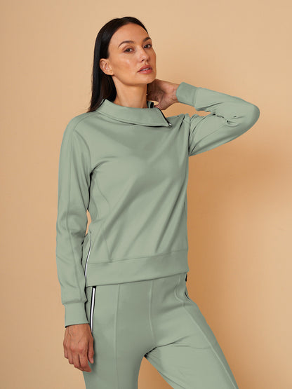 More Than Basic Irregular Collar Golf Sweatshirt