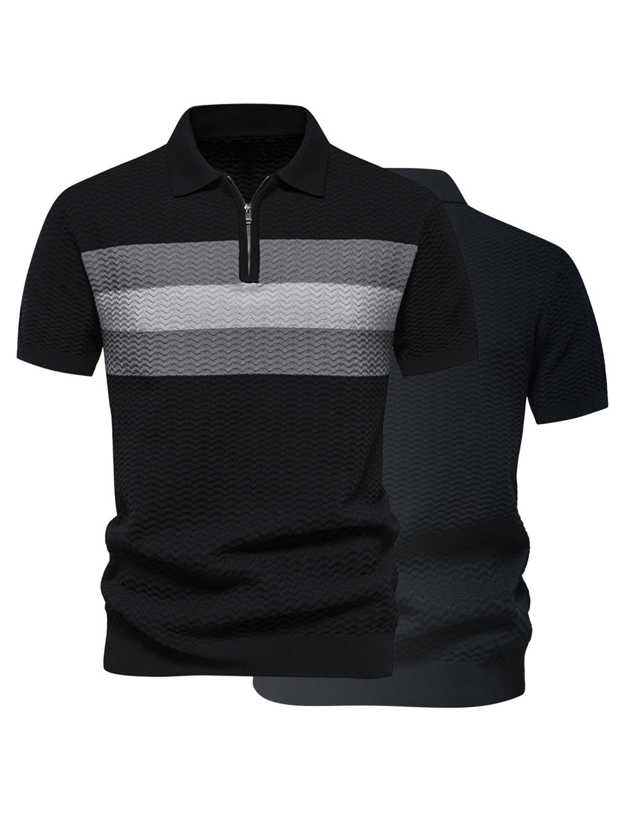 More Than Basic Men's Knit Golf Shirt Quarterzip