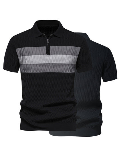 More Than Basic Men's Knit Golf Shirt Quarterzip