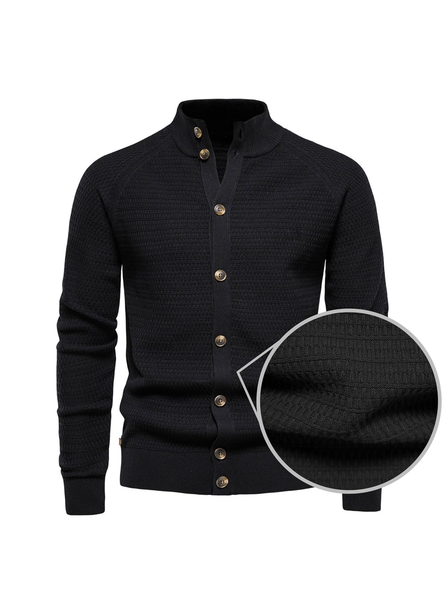 More Than Basic Men's Golf Knit Button Up Cardigan