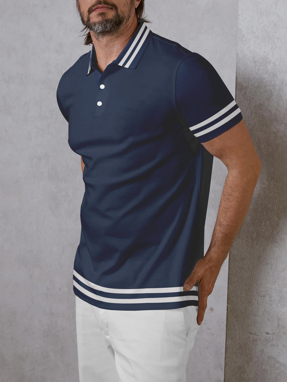 Playful Nautical Men's Polo Top UPF50+