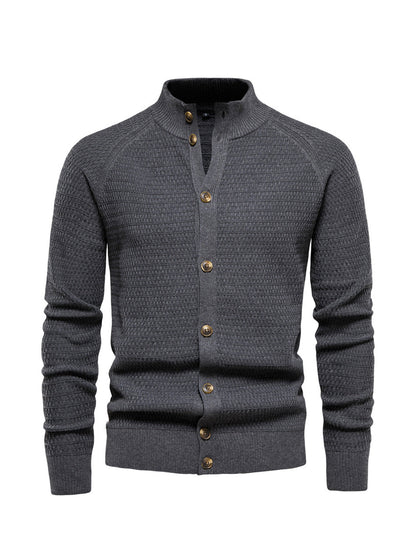 More Than Basic Men's Golf Knit Button Up Cardigan