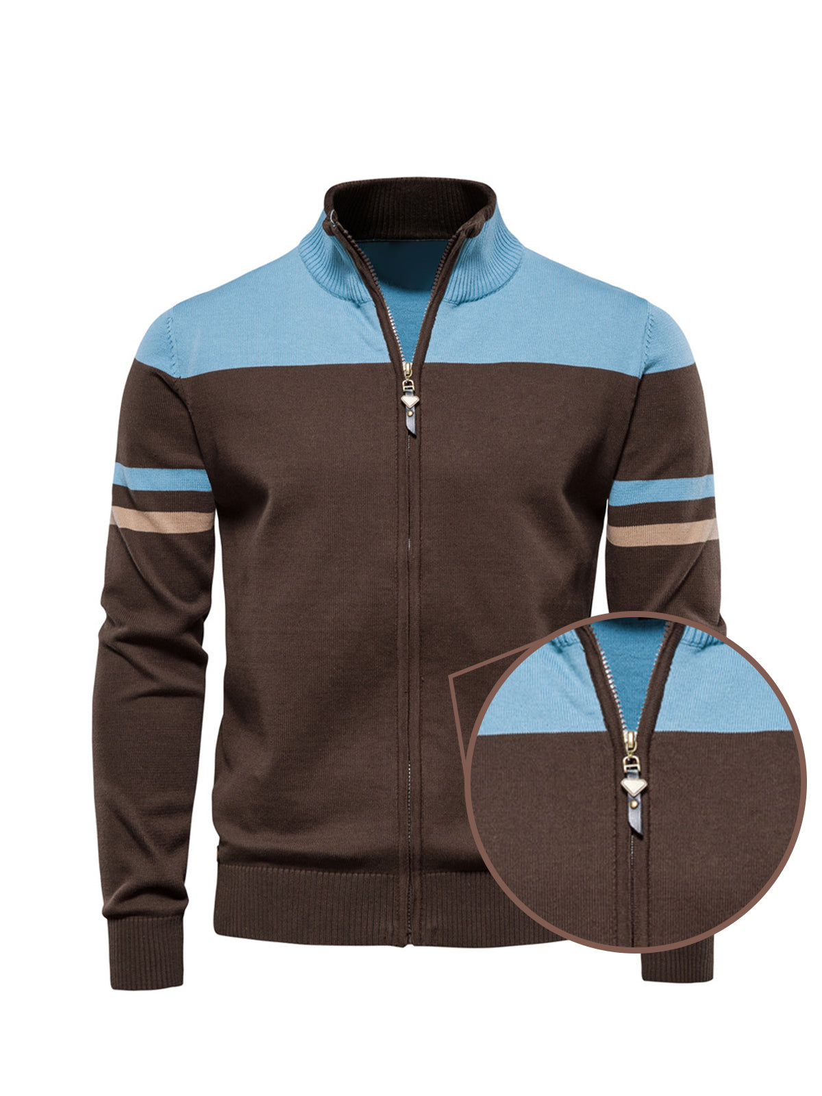 More Than Basic Men's Golf Knit Full Zip Cardigan