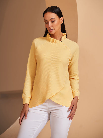 More Than Basic Ruffle Collar Sweatshirt