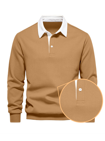 More Than Basic Men's Golf Button Up Collared Sweatshirt