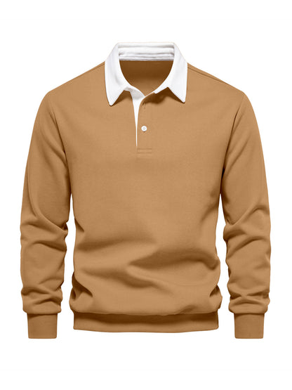 More Than Basic Men's Golf Button Up Collared Sweatshirt