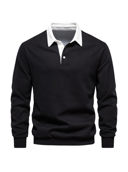 More Than Basic Men's Golf Button Up Collared Sweatshirt