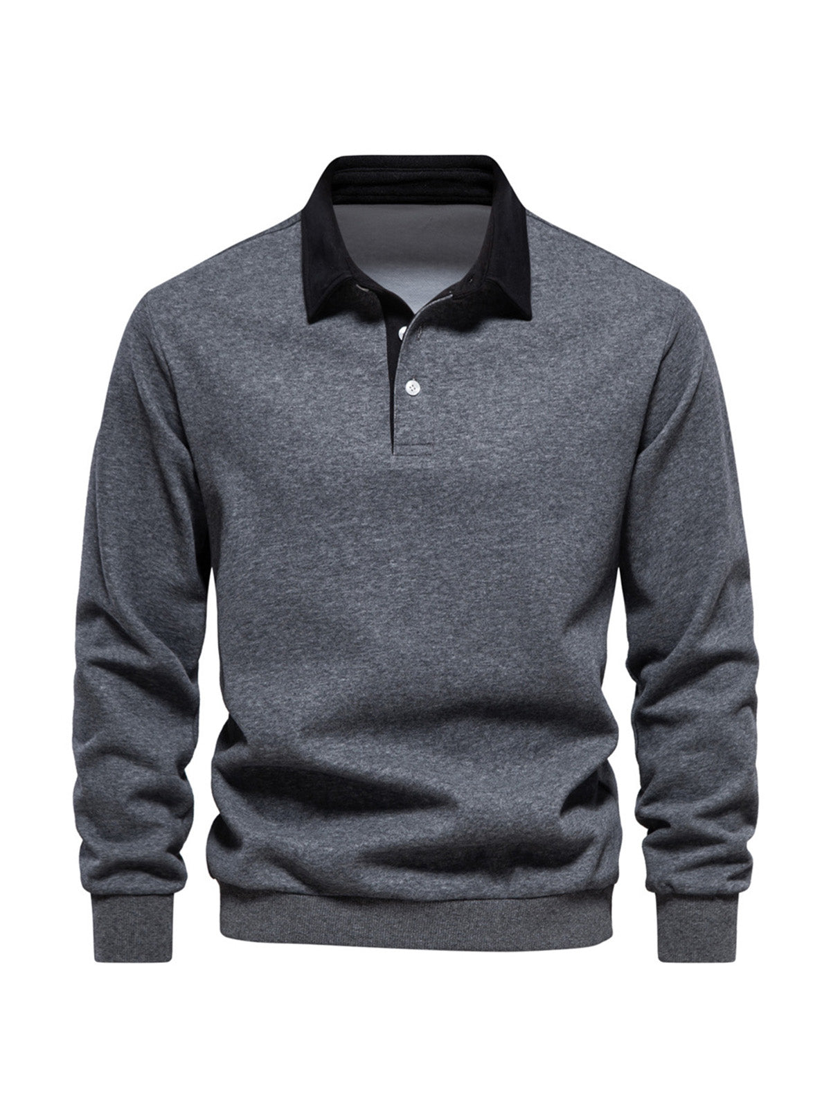 More Than Basic Men's Golf Button Up Collared Sweatshirt