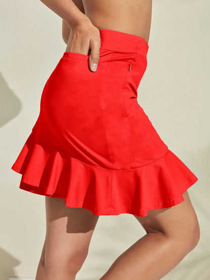 More Than Basic 19 Inch Ruffle Skort UPF50+