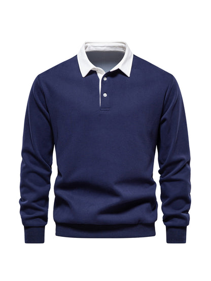 More Than Basic Men's Golf Button Up Collared Sweatshirt