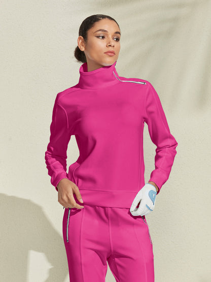 More Than Basic Irregular Collar Golf Sweatshirt