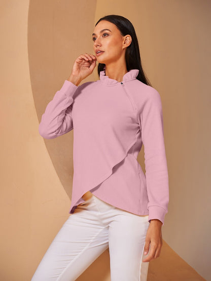 More Than Basic Ruffle Collar Sweatshirt