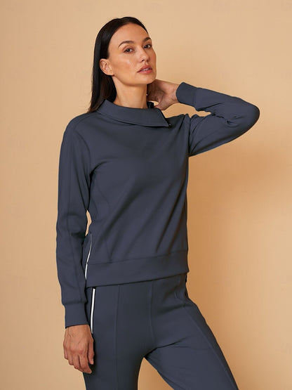 More Than Basic Irregular Collar Golf Sweatshirt