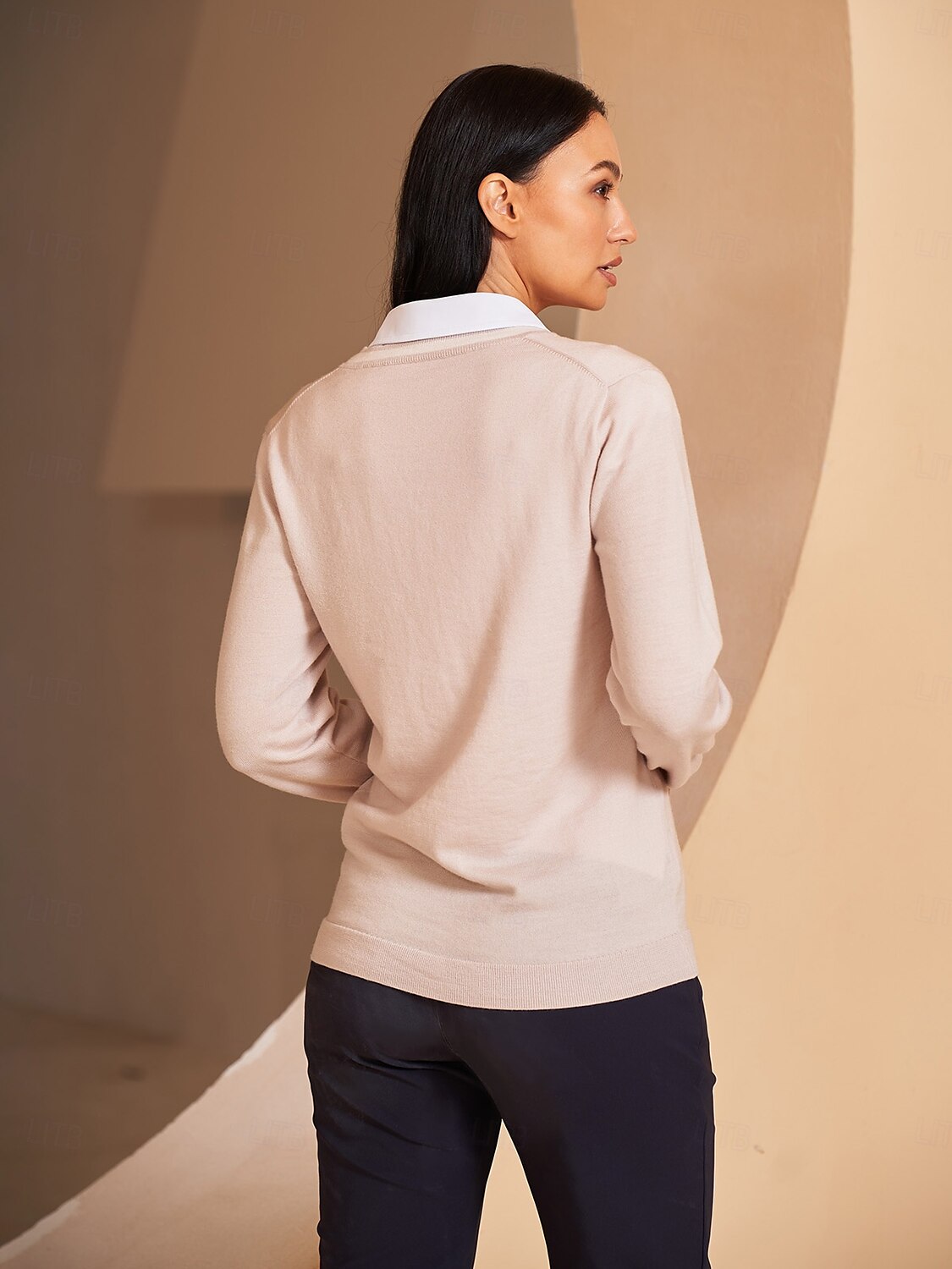 More Than Basic Merino Wool  V Neck Sweater