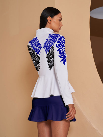 Bold Baroque Ruffle Golf Jacket Sun Protection