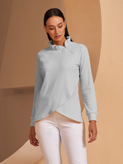 More Than Basic Ruffle Collar Sweatshirt