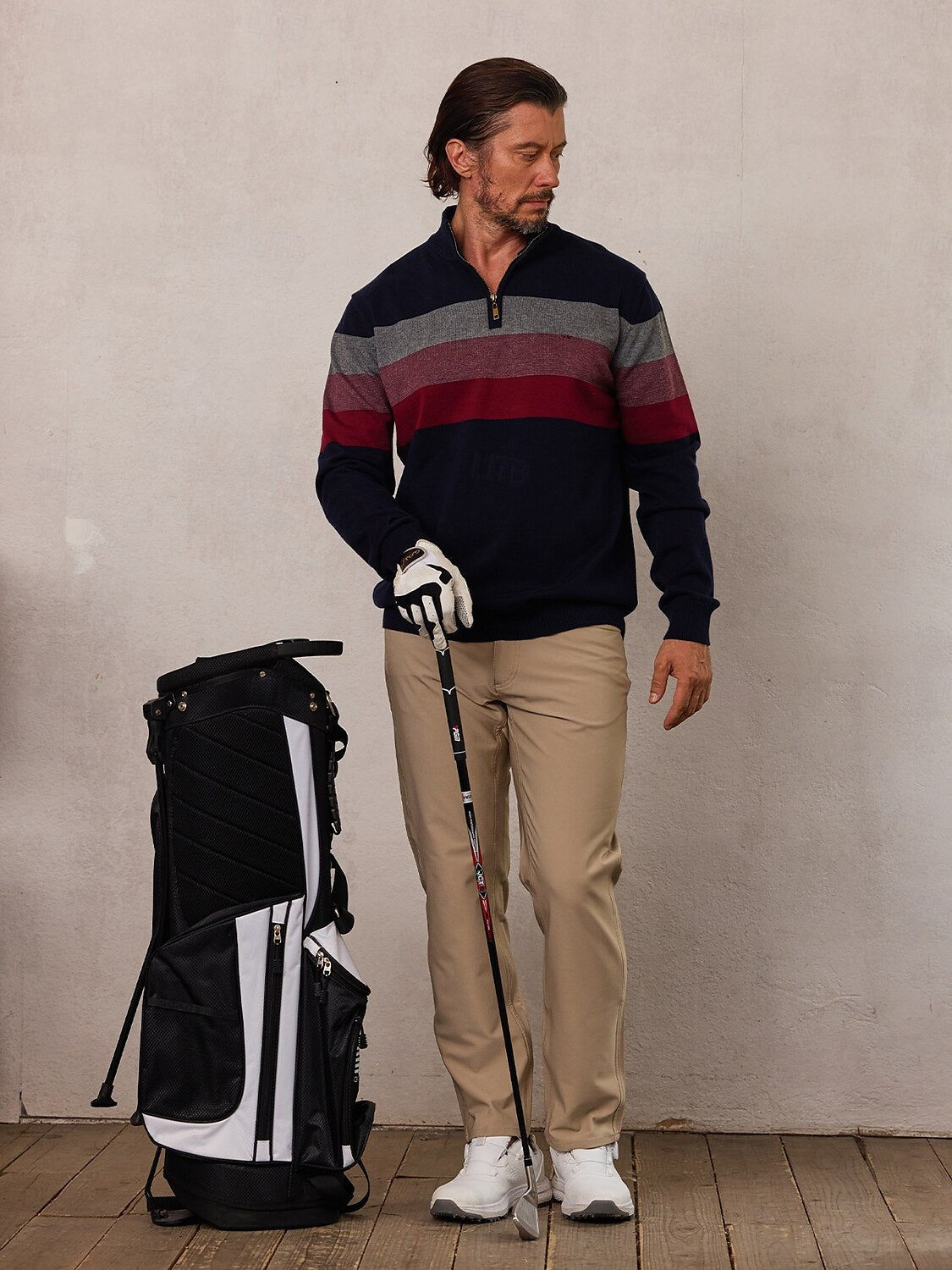 More Than Basic Men's Golf Quarter Zip Sweater