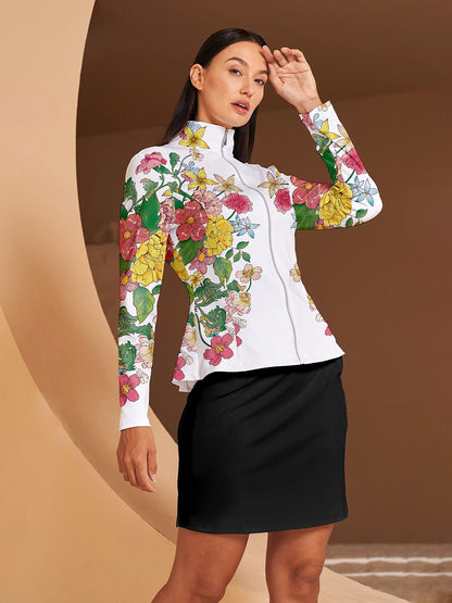 Botanical Energy Ruffle Golf Jacket Sun Protection