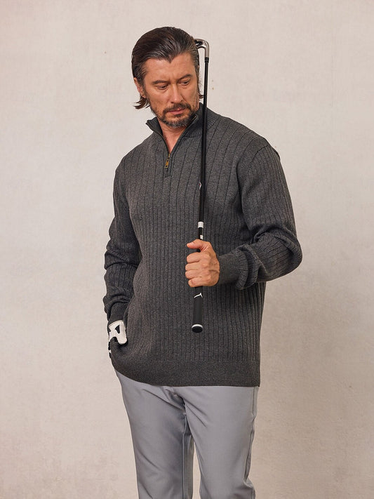 More Than Basic Men's Golf Quarter Zip Sweater