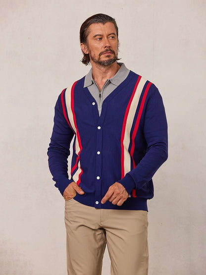 More Than Basic Men's Golf Knit Button Cardigan