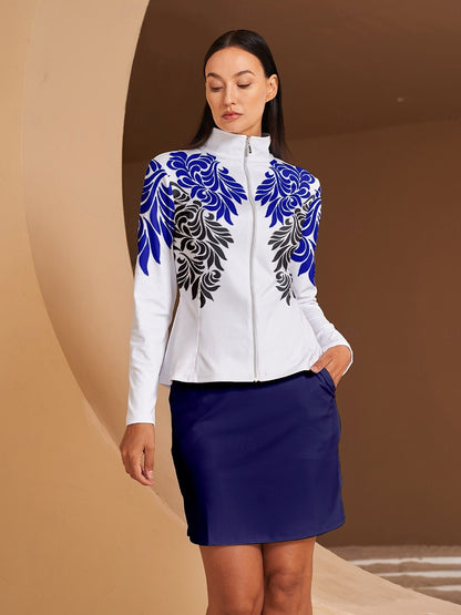 Bold Baroque Ruffle Golf Jacket Sun Protection