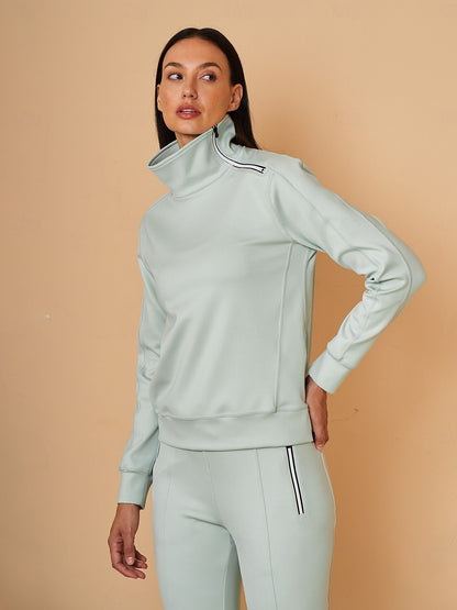 More Than Basic Irregular Collar Golf Sweatshirt