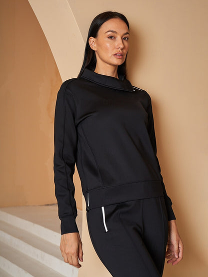 More Than Basic Irregular Collar Golf Sweatshirt