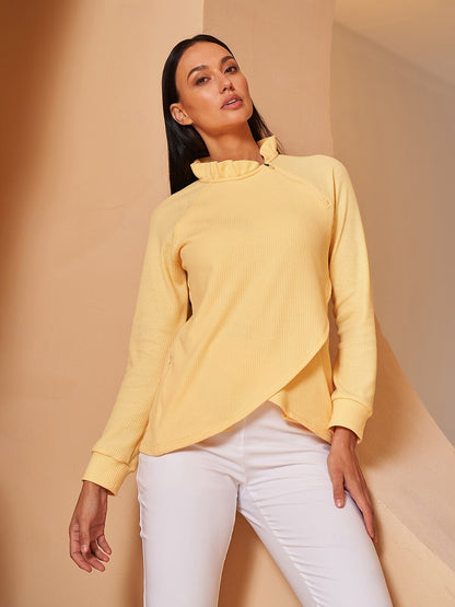 More Than Basic Ruffle Collar Sweatshirt