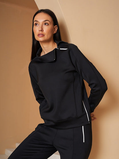 More Than Basic Irregular Collar Golf Sweatshirt