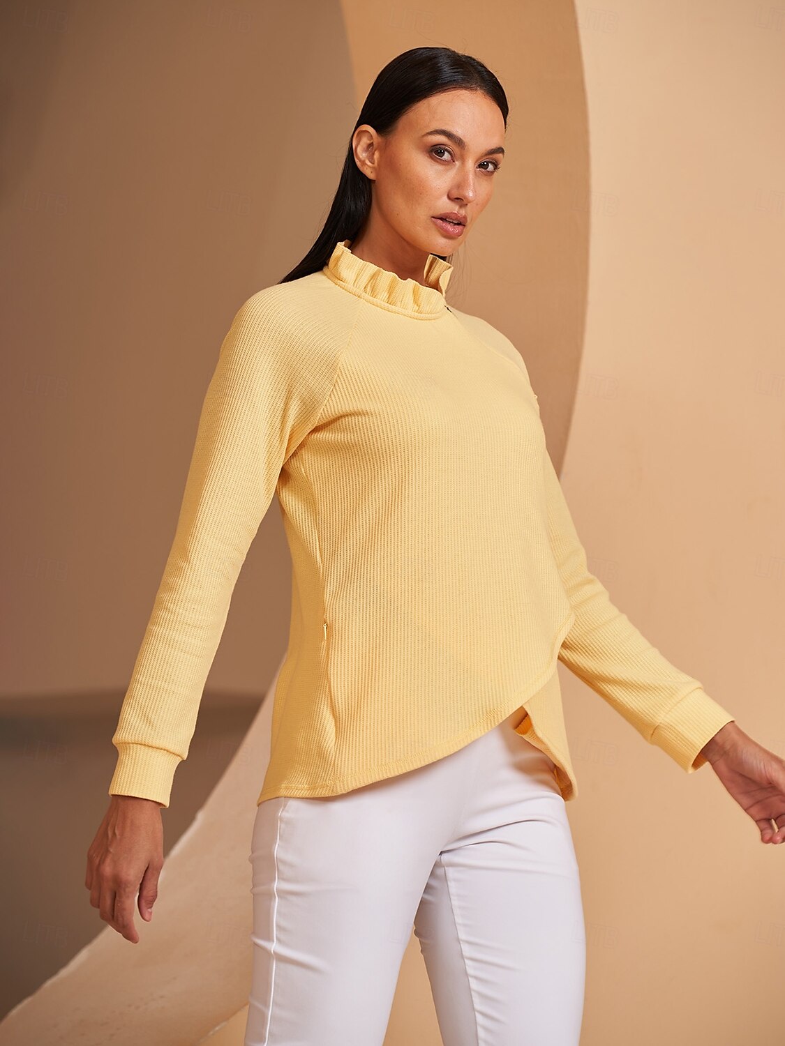 More Than Basic Ruffle Collar Sweatshirt