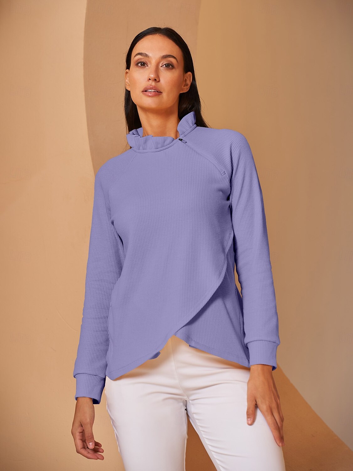 More Than Basic Ruffle Collar Sweatshirt