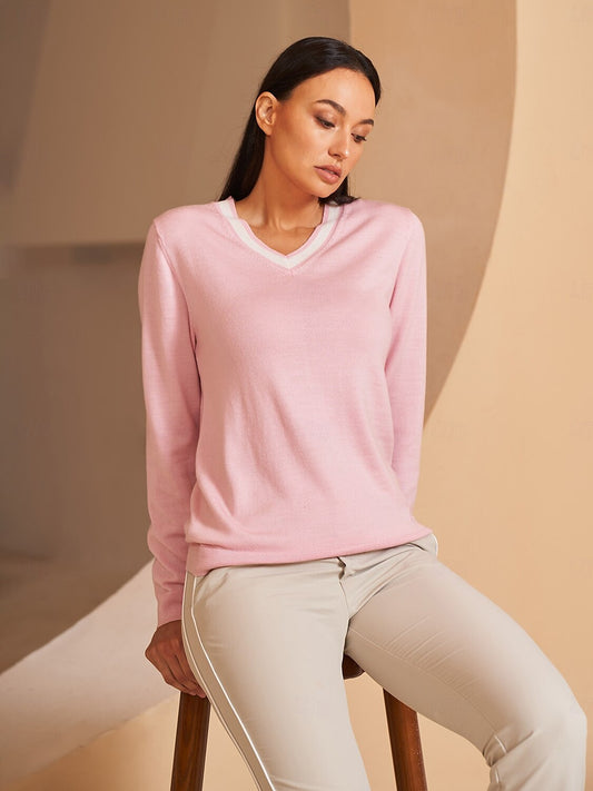 More Than Basic Merino Wool  V Neck Sweater