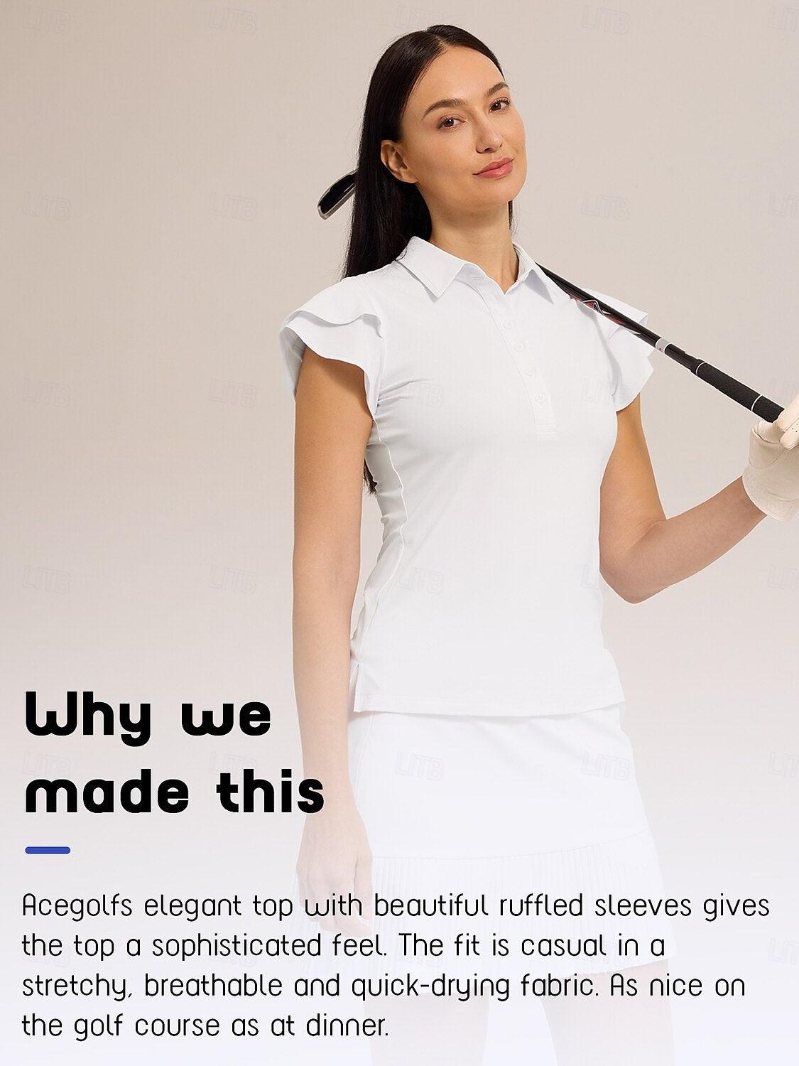 More Than Basic Ruffle Sleeve Polo Top UPF50+