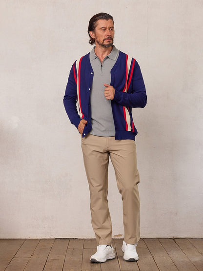 More Than Basic Men's Golf Knit Button Cardigan